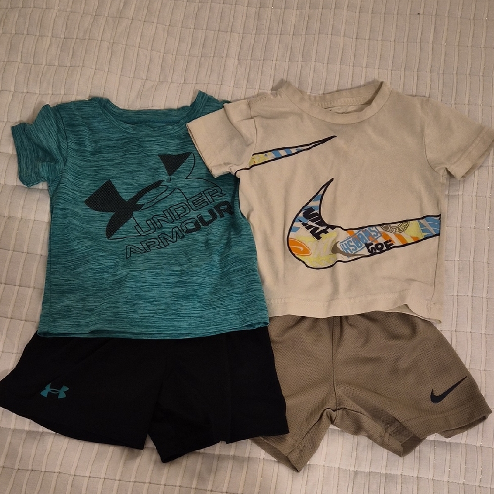 Under Armour and Nike Toddler 2T T-Shirts and Shorts Set
